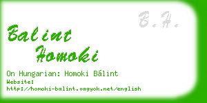 balint homoki business card